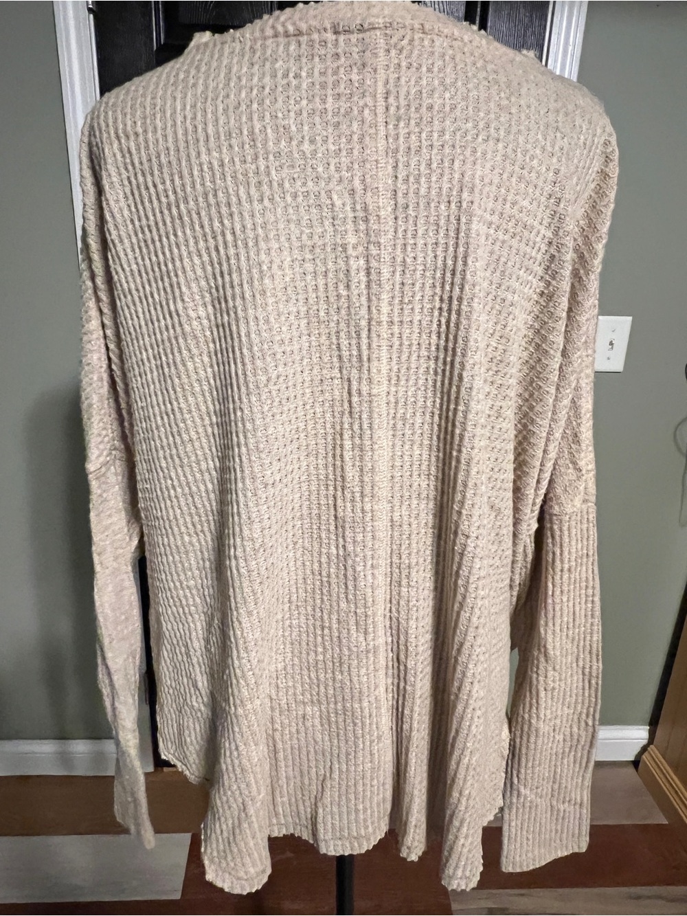 Urban Outfitters Cream Ribbed Button-Front V-Neck Top - Picture 5 of 5
